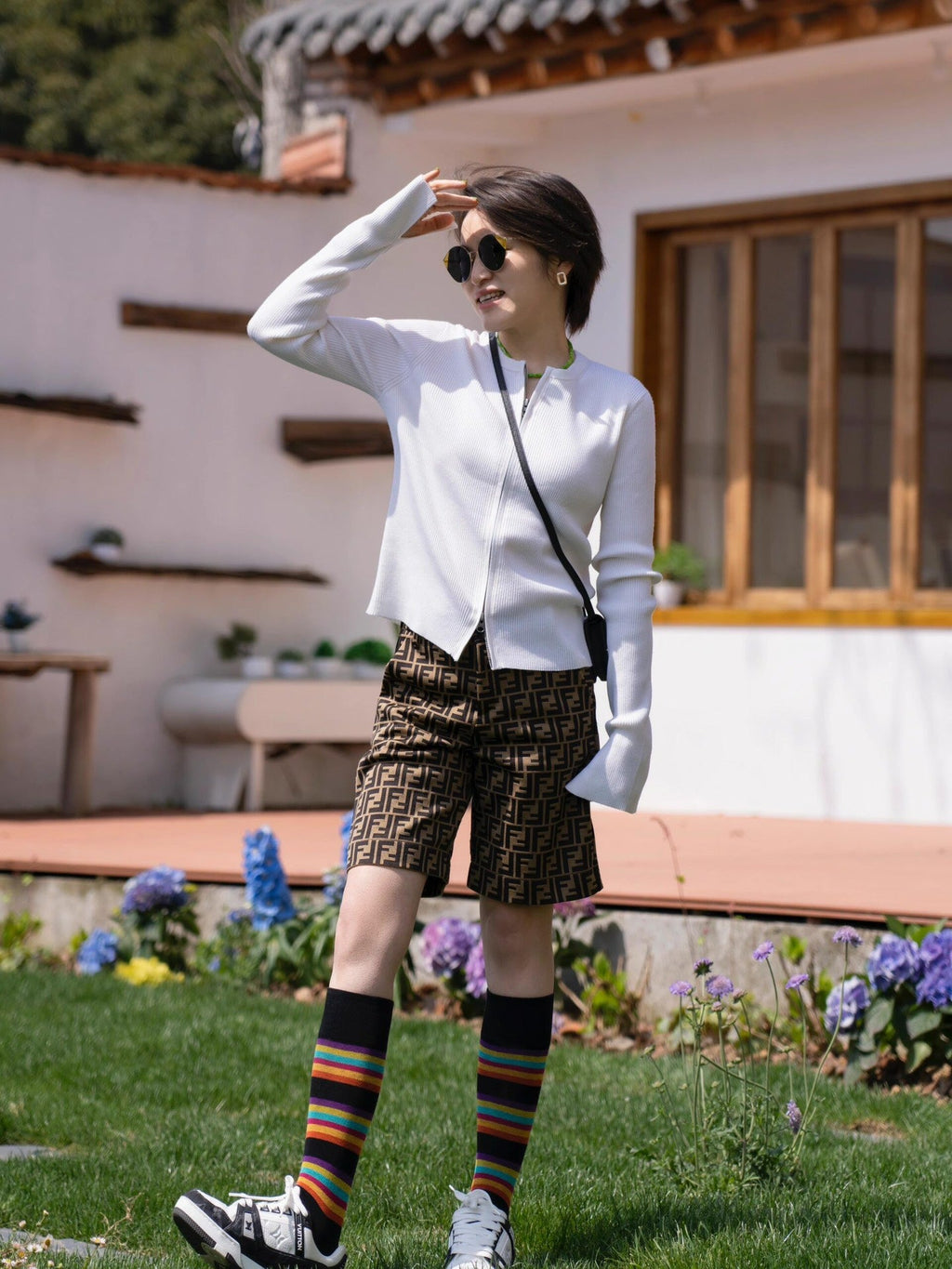2026 New Arrival: GS All-Over Monogram Print Shorts (55012-A90)