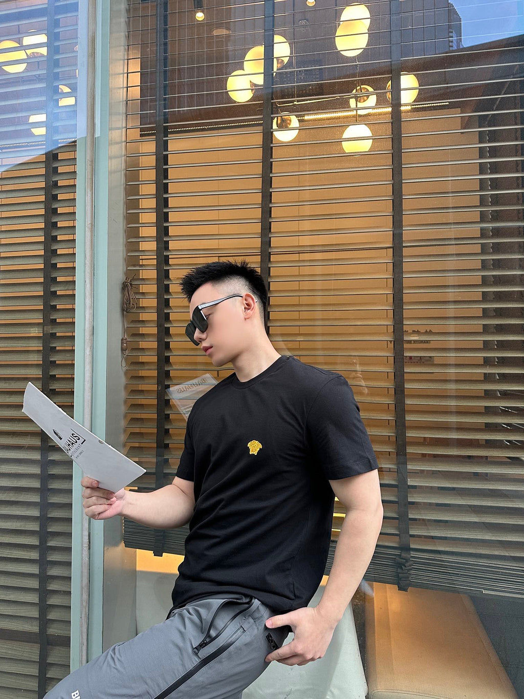 2026 New GS Short-Sleeved Shirt with Gold Logo Embroidery (25166-A05)
