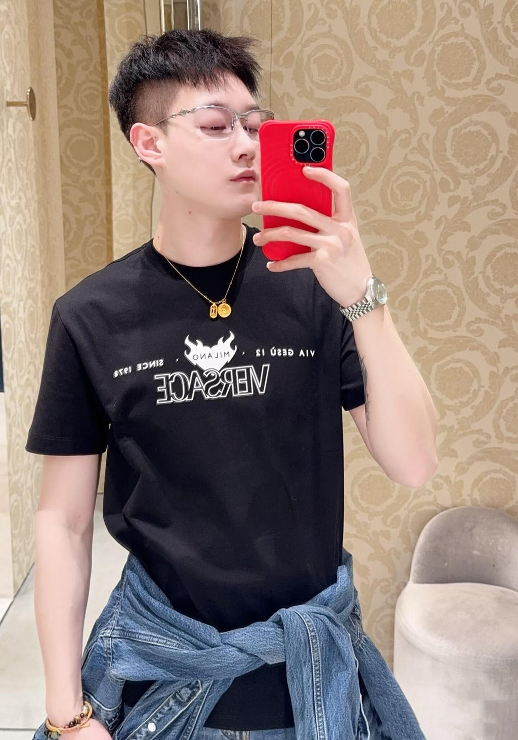 2026 New GS Printed Logo Short-Sleeved T-Shirt (25177-A05)