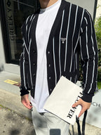 2026 New GS Striped Embroidered Cardigan (25306-B90)