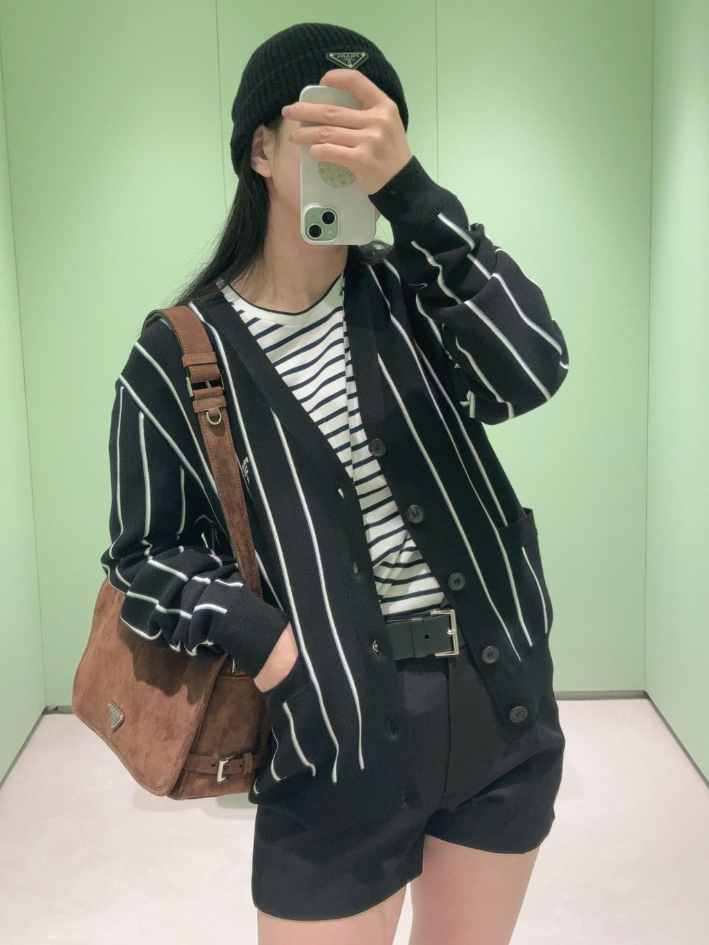 2026 New GS Striped Embroidered Cardigan (25306-B90)