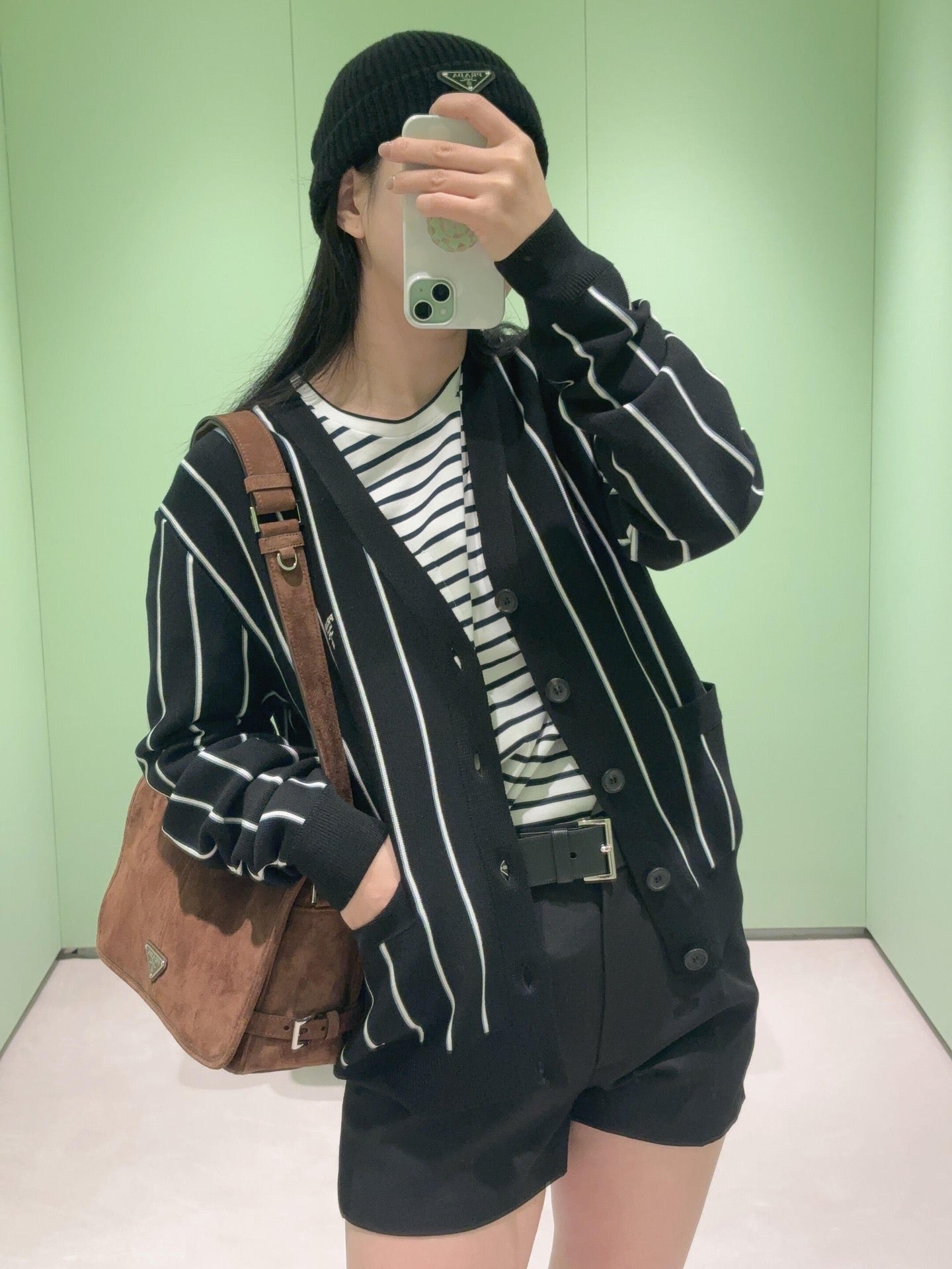 2026 New GS Striped Embroidered Cardigan (25306-B90)