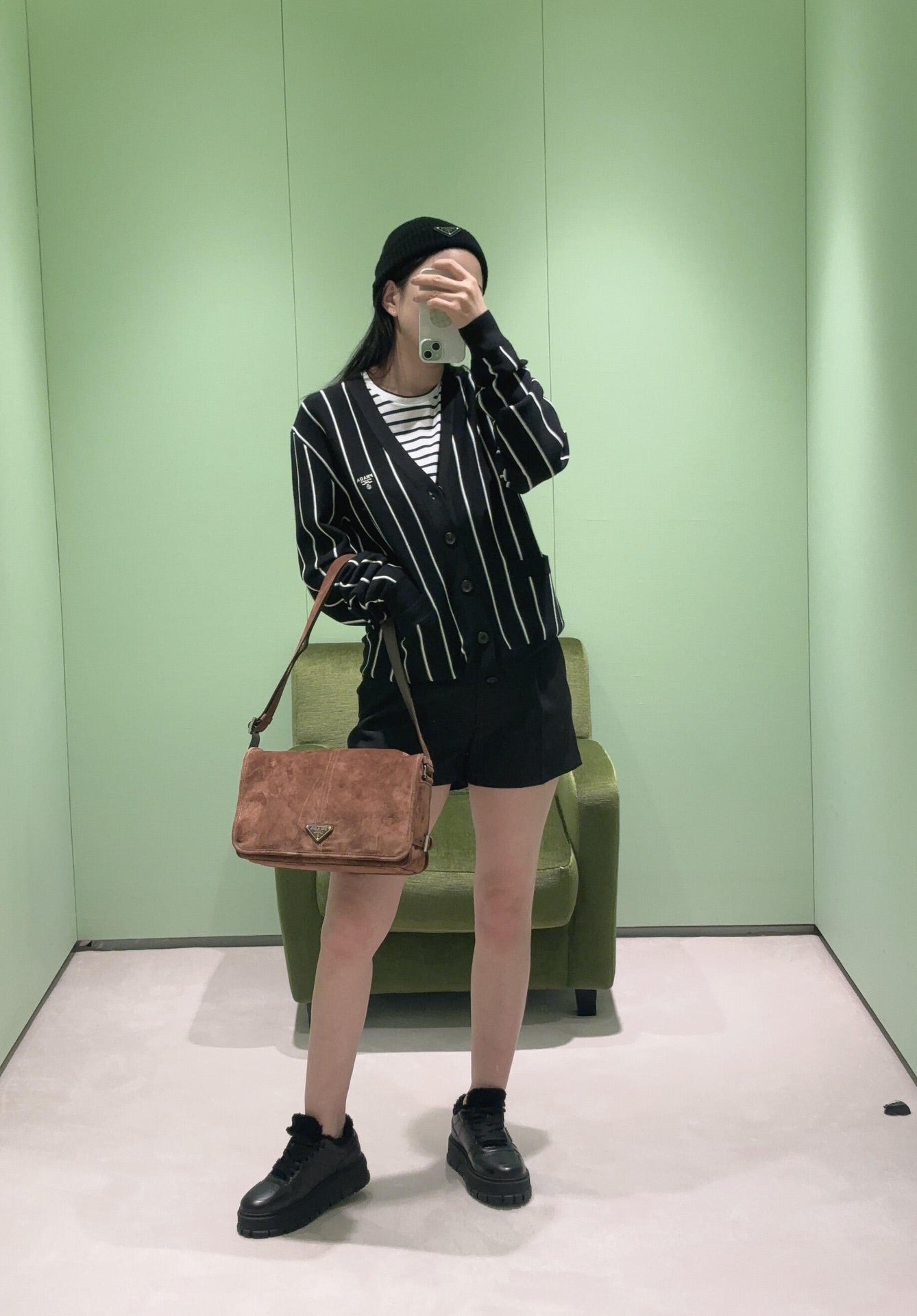 2026 New GS Striped Embroidered Cardigan (25306-B90)