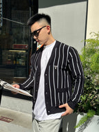 2026 New GS Striped Embroidered Cardigan (25306-B90)