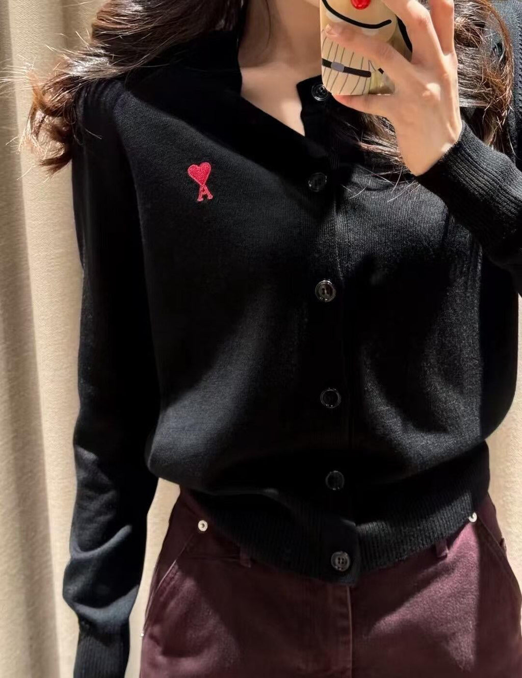 2026 New GS  Embroidered Heart Knit Cardigan (25167-B15)