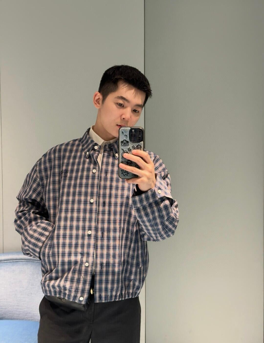 2026 New GS Embroidered Check Jacket (25258-C20)