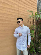 2026 New GS Woven Ribbon Stripe Shirt (MM077-B25)