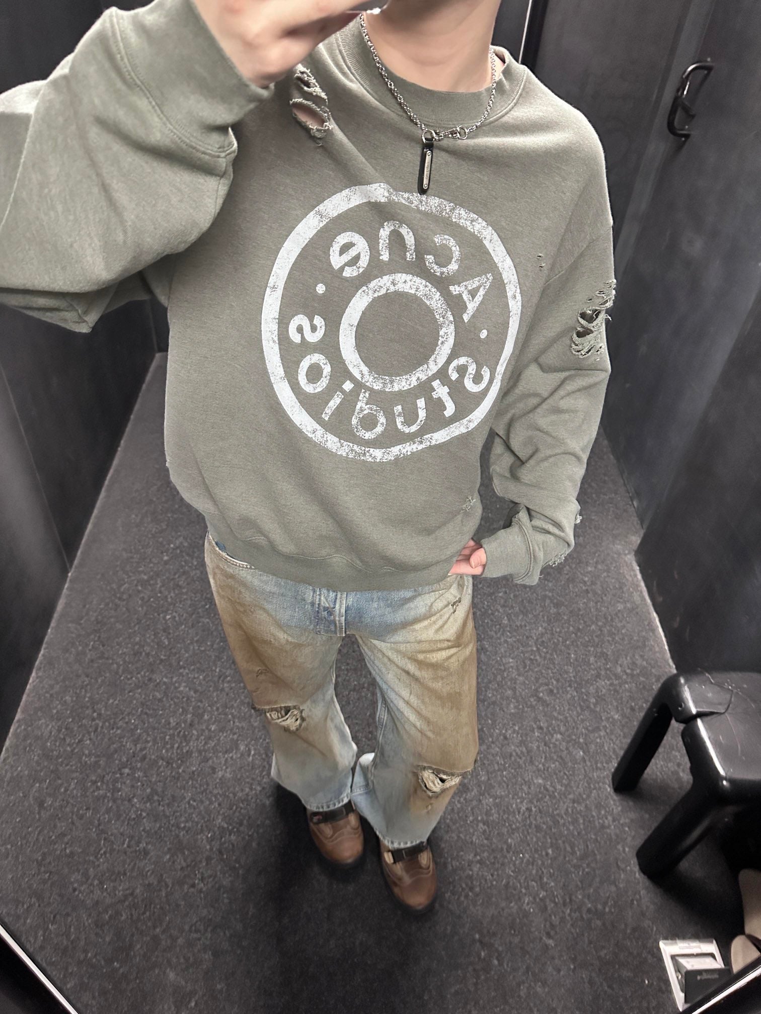 2026 New GS Distressed Logo Sweatshirt with Holes (25310-B20)