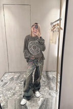 2026 New GS Distressed Logo Sweatshirt with Holes (25310-B20)