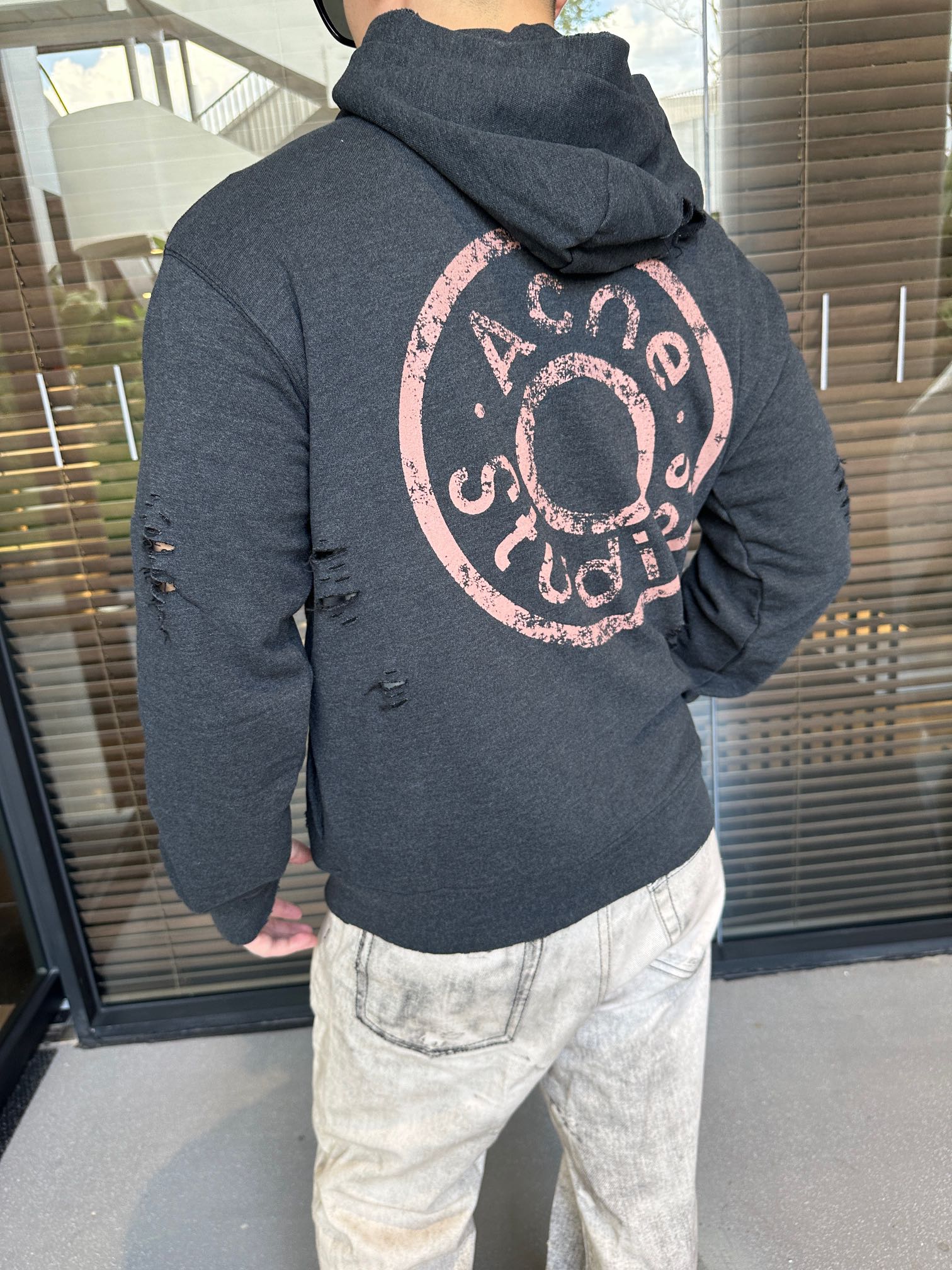 2026 New GS Distressed Logo Zip-Up Jacket with Holes (25303-B75)