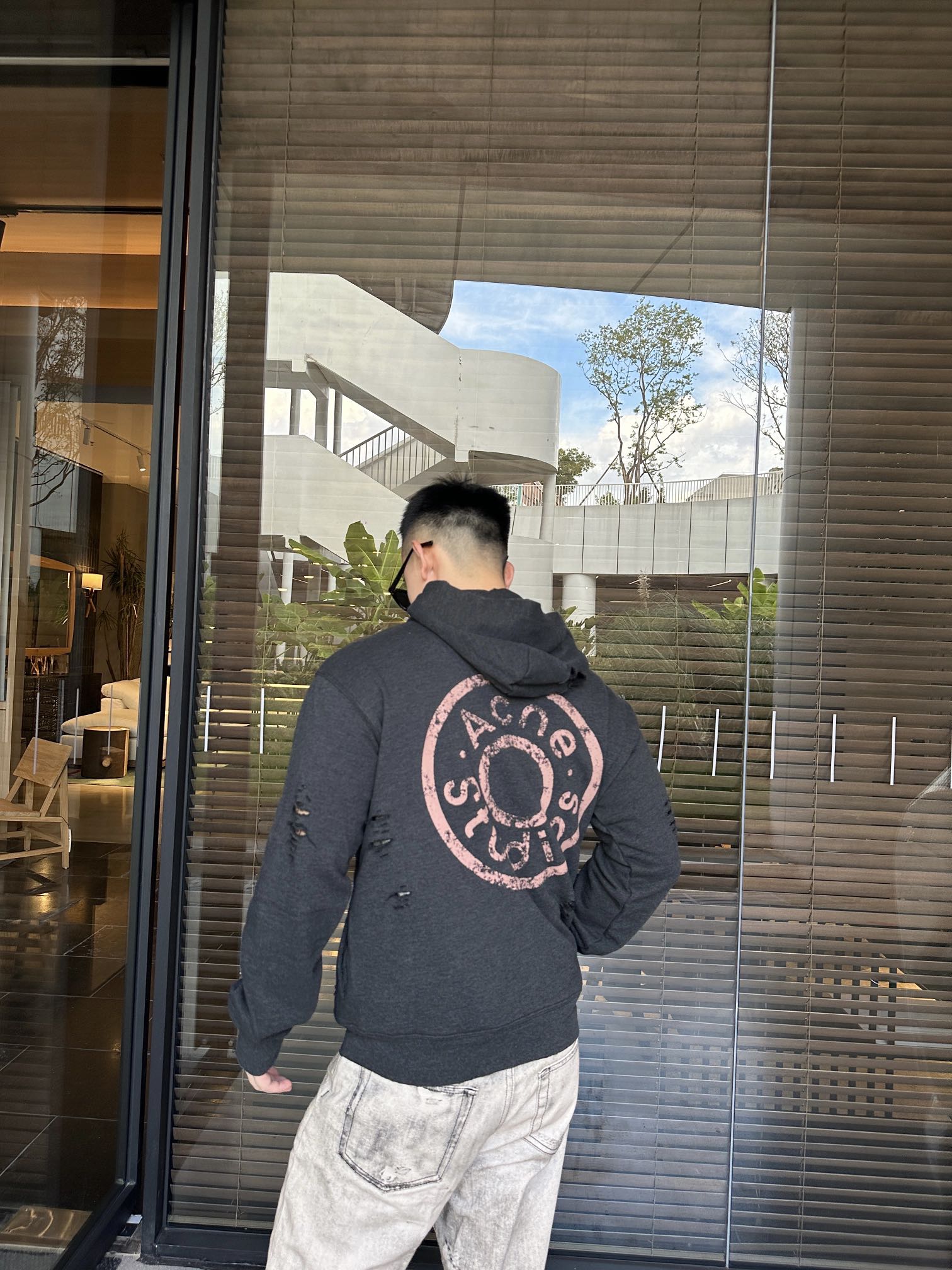 2026 New GS Distressed Logo Zip-Up Jacket with Holes (25303-B75)