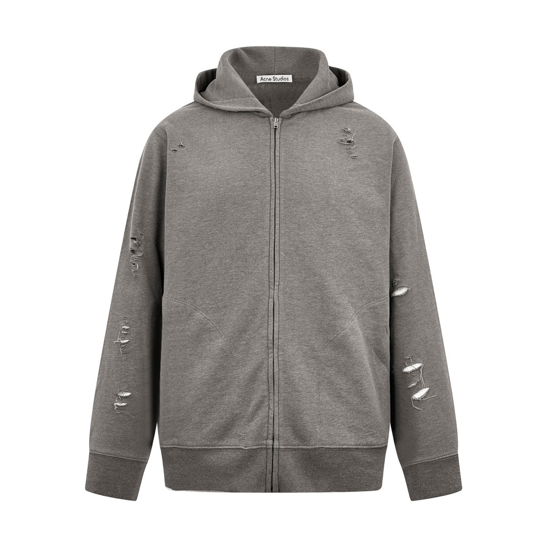 2026 New GS Distressed Logo Zip-Up Jacket with Holes (25303-B75)