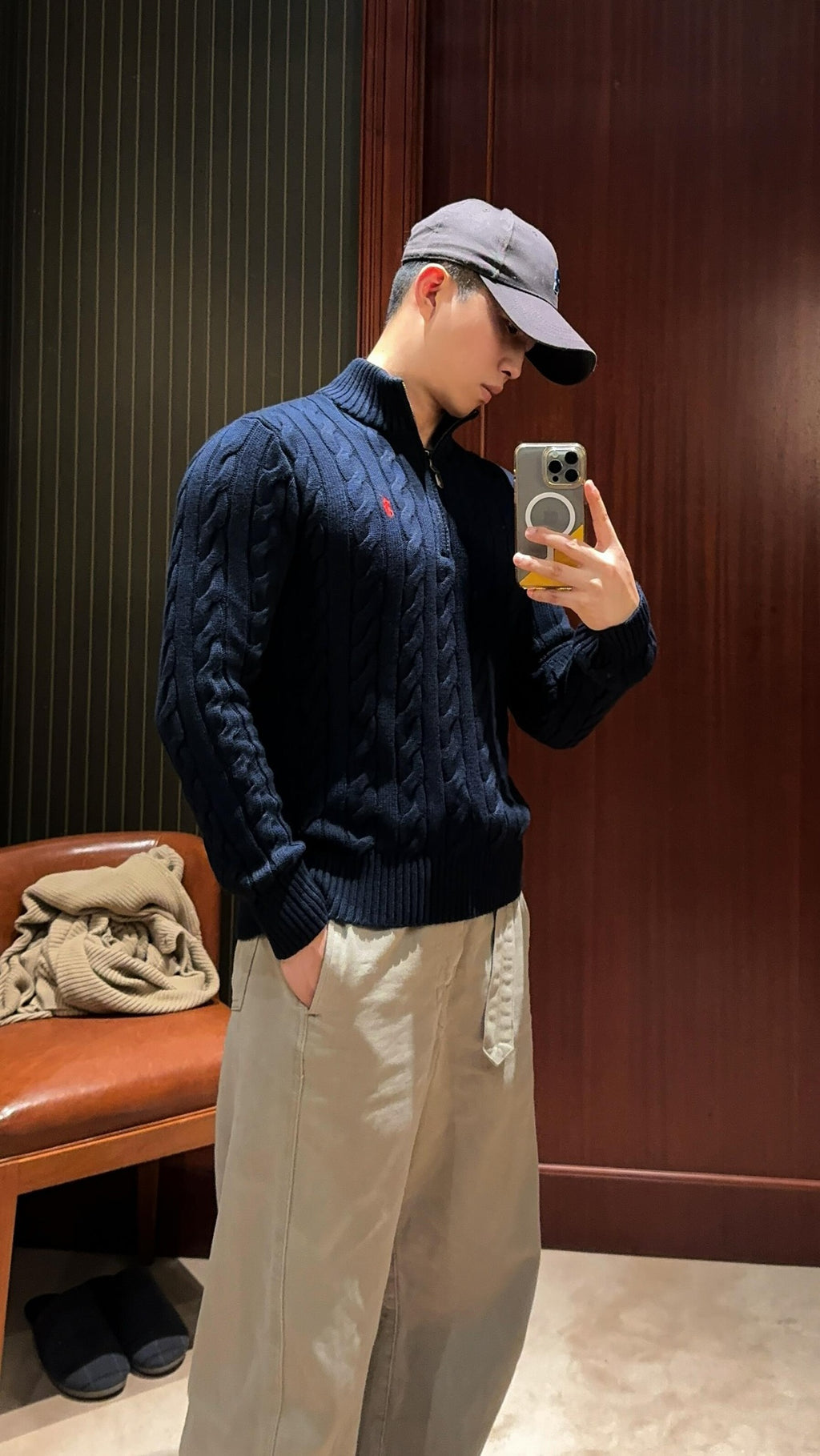 2026 New GS Decorative Knot Zip Knit Sweater (25274-B30)