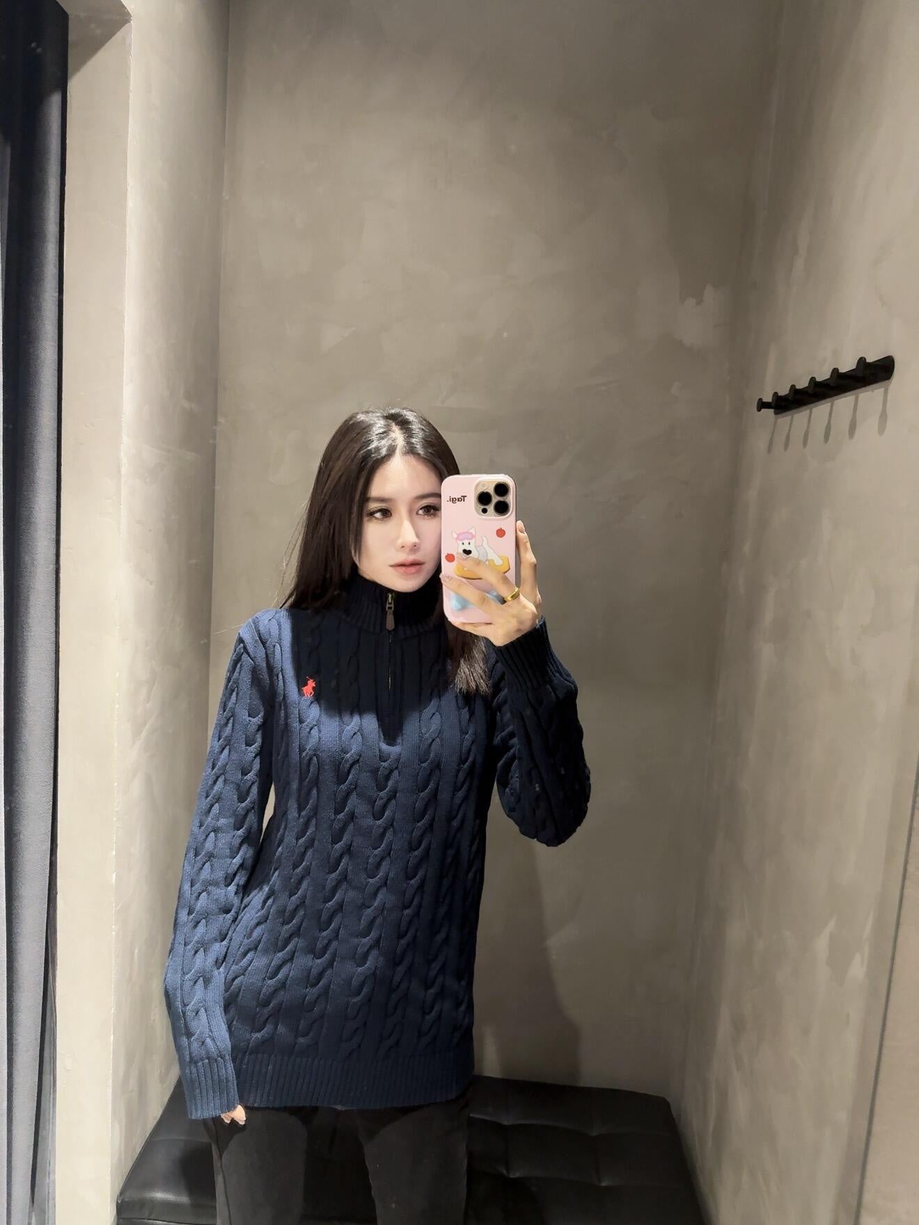 2026 New GS Decorative Knot Zip Knit Sweater (25274-B30)