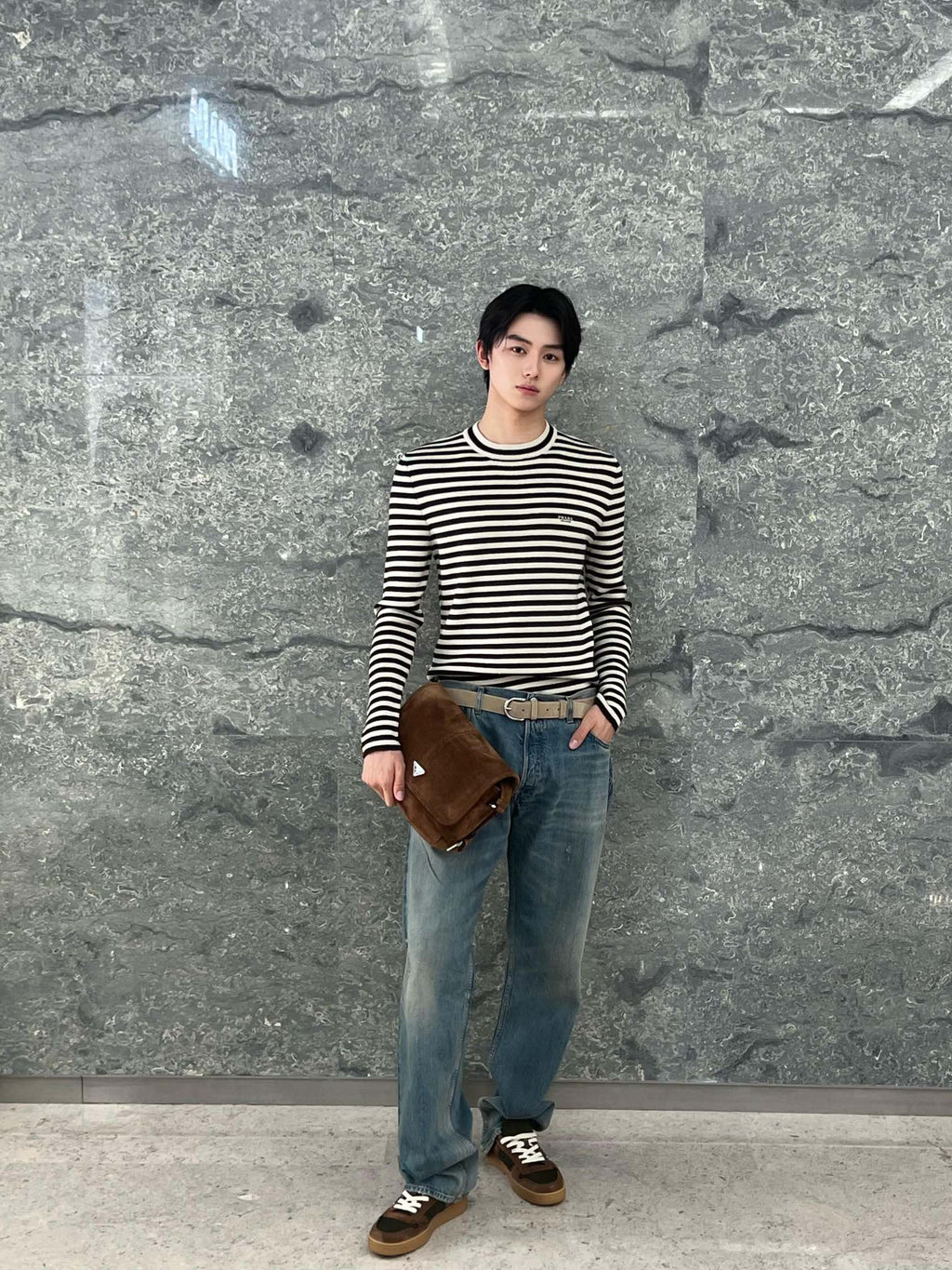 2026 New GS Striped Embroidered Crew-Neck Jumper (25341-B30)