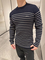 2026 New GS Striped Embroidered Button-Side-Opening Jumper (25342-B35)