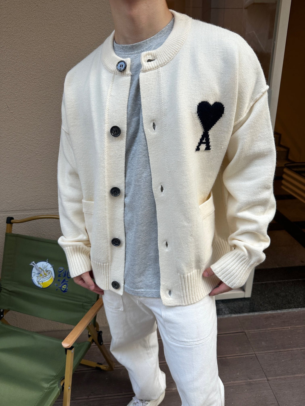 2026 New GS  Heart-Patterned Jacquard Knit Cardigan (25365-B55)