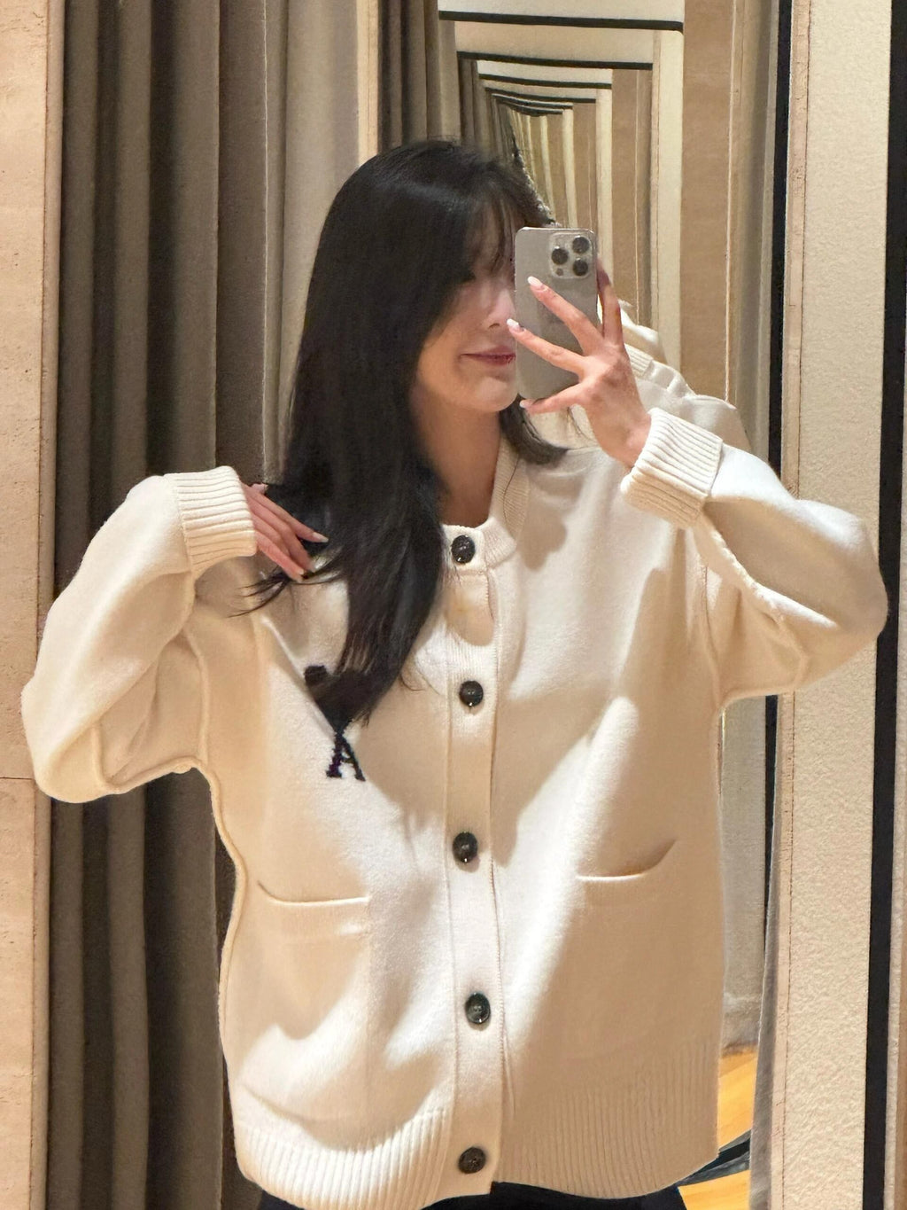 2026 New GS  Heart-Patterned Jacquard Knit Cardigan (25365-B55)