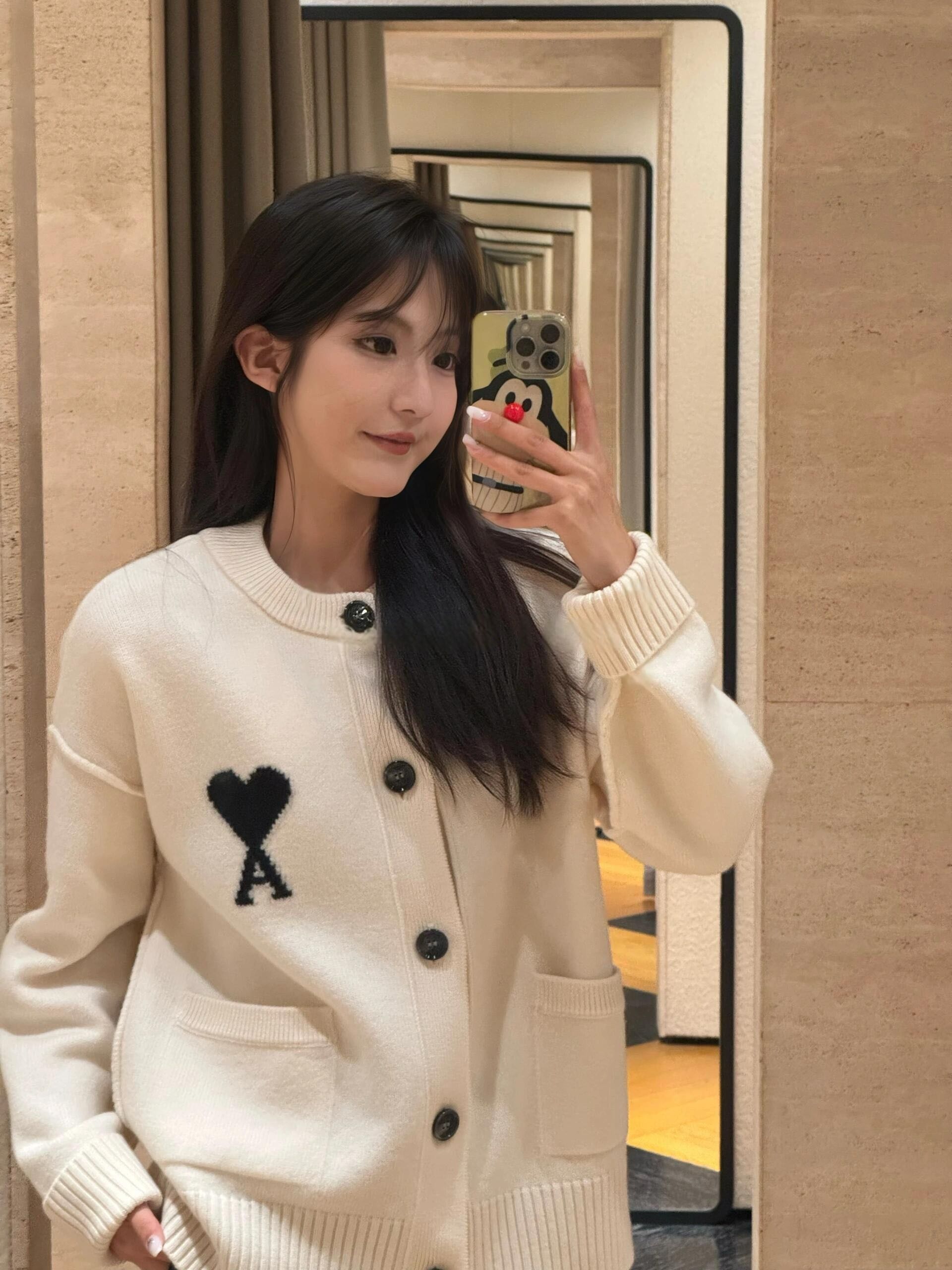 2026 New GS  Heart-Patterned Jacquard Knit Cardigan (25365-B55)