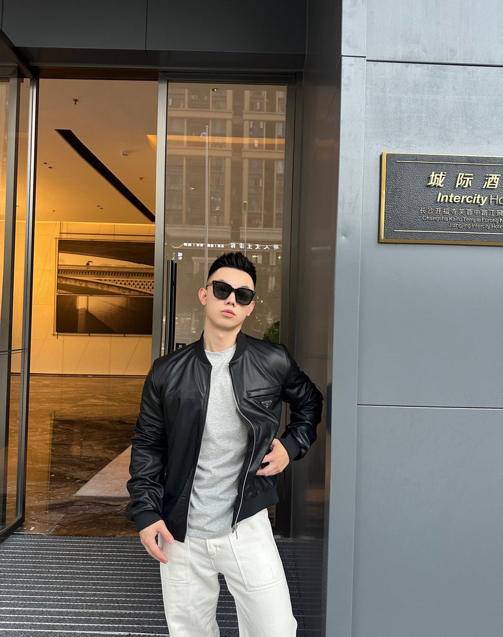 2026 New GS Two-Sided Wear Leather Plain Weave Jacket (25288-D10)
