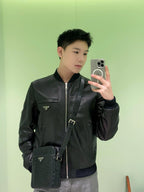 2026 New GS Two-Sided Wear Leather Plain Weave Jacket (25288-D10)