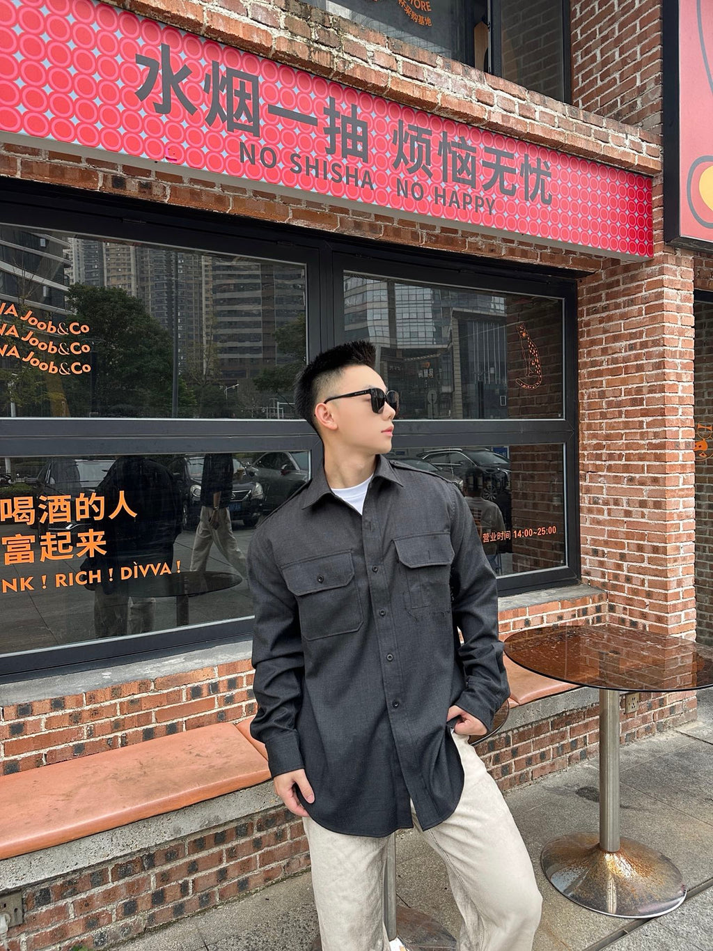 2026 New GS Wool Shirt with Decorative Stitching (25282-B60)