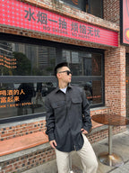 2026 New GS Wool Shirt with Decorative Stitching (25282-B60)
