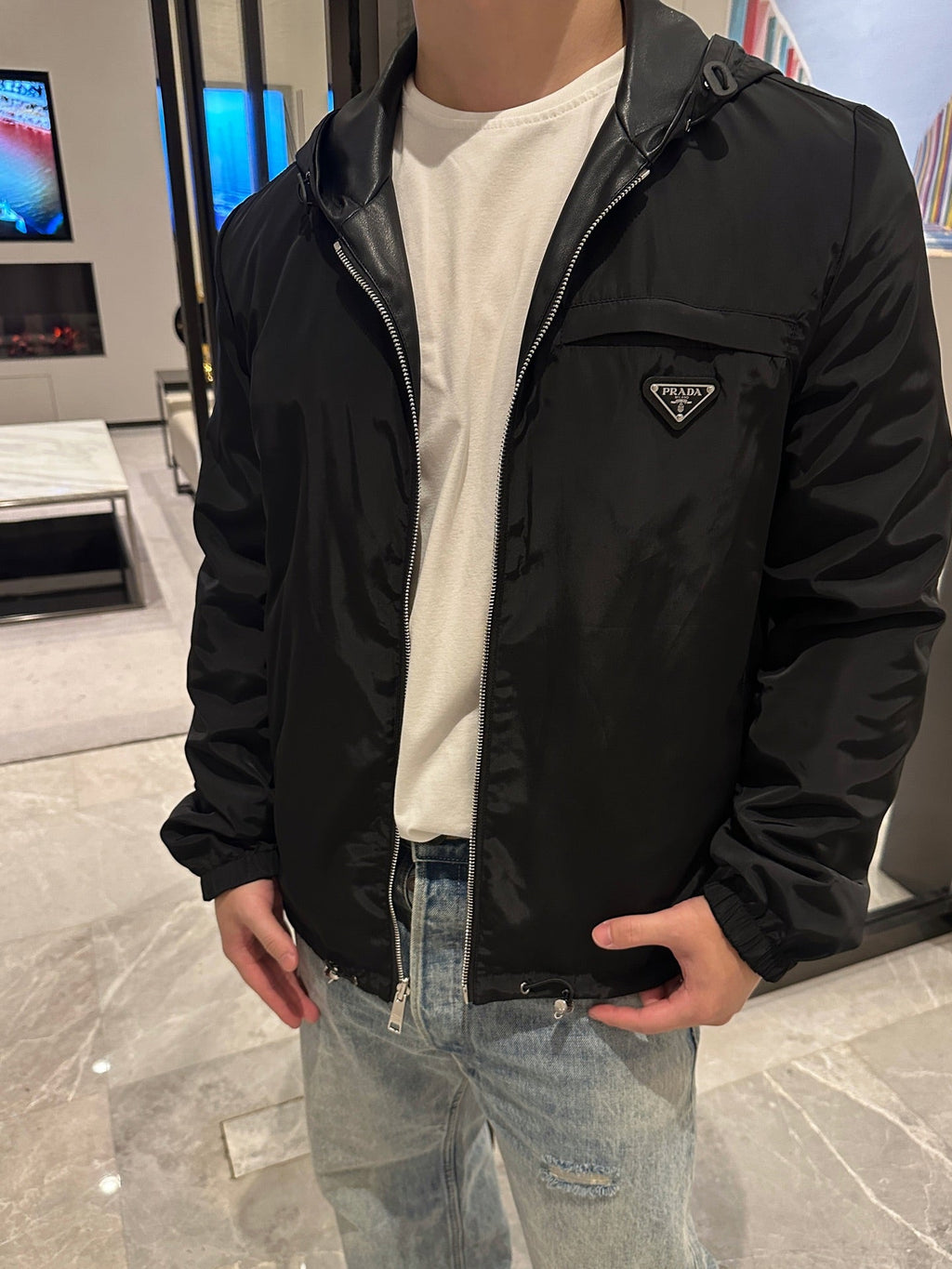2026 New GS Reversible Leather-Nylon Hooded Jacket (25299-D80)