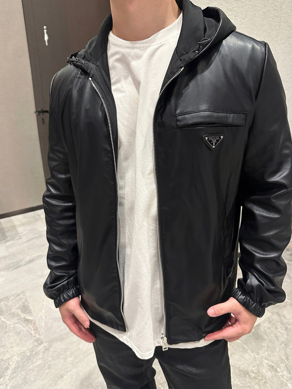 2026 New GS Reversible Leather-Nylon Hooded Jacket (25299-D80)