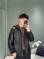 2026 New GS Reversible Leather-Nylon Hooded Jacket (25299-D80)