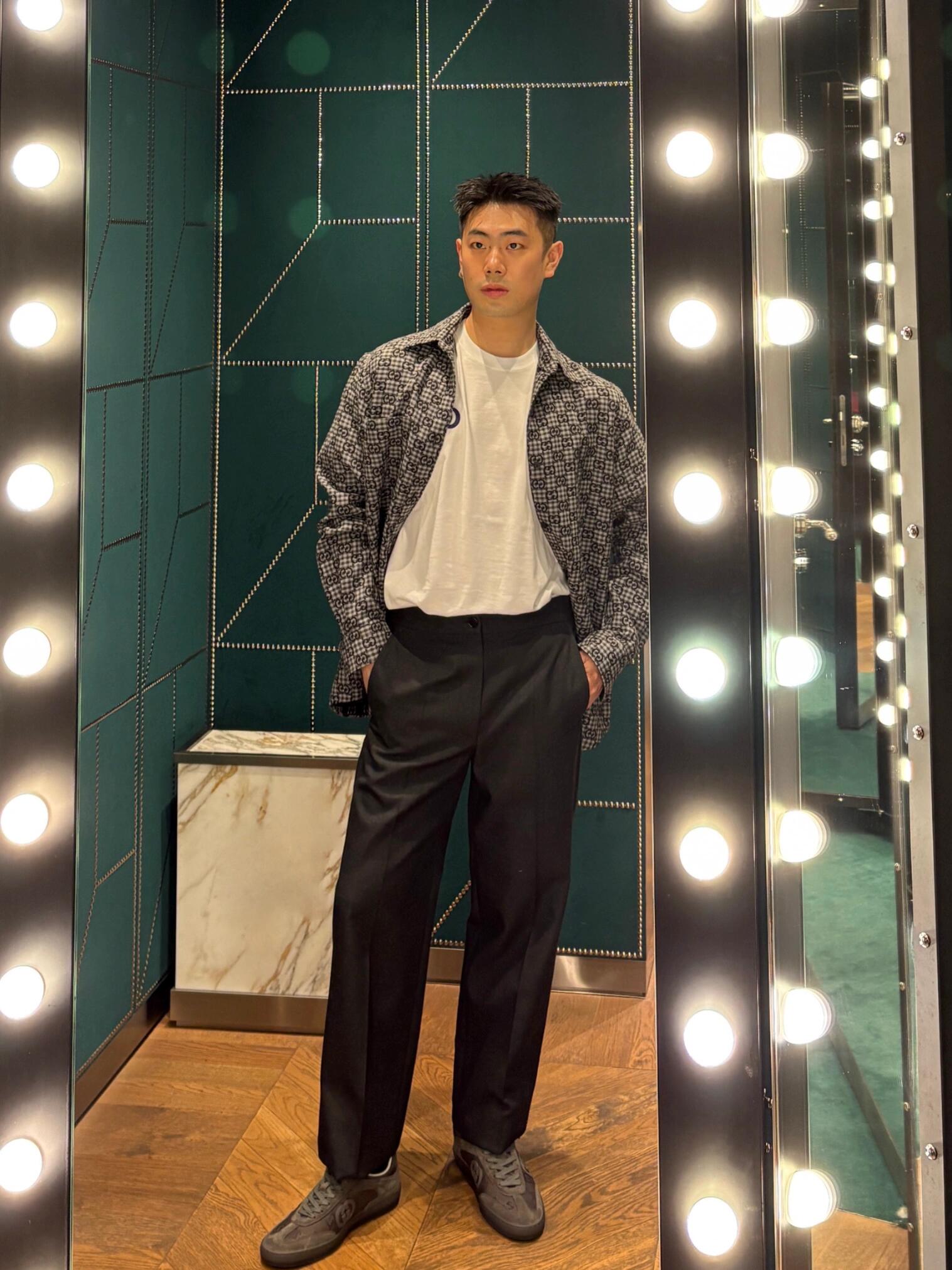 2026 New GS Full-Print Check Jacquard Shirt (BB720-B50)