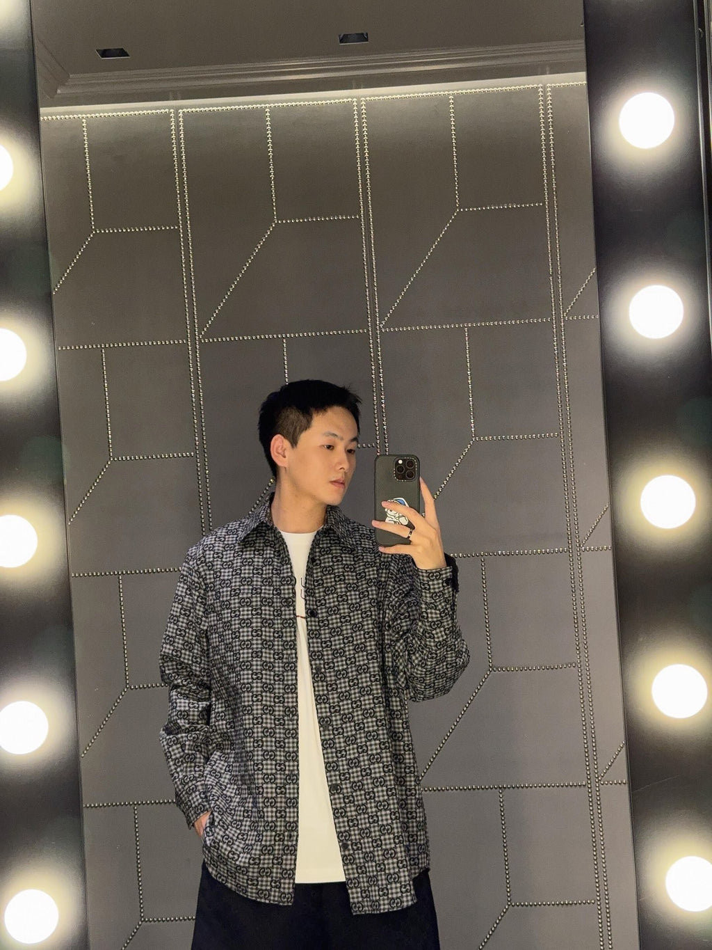 2026 New GS Full-Print Check Jacquard Shirt (BB720-B50)