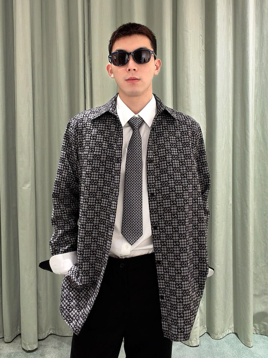 2026 New GS Full-Print Check Jacquard Shirt (BB720-B50)