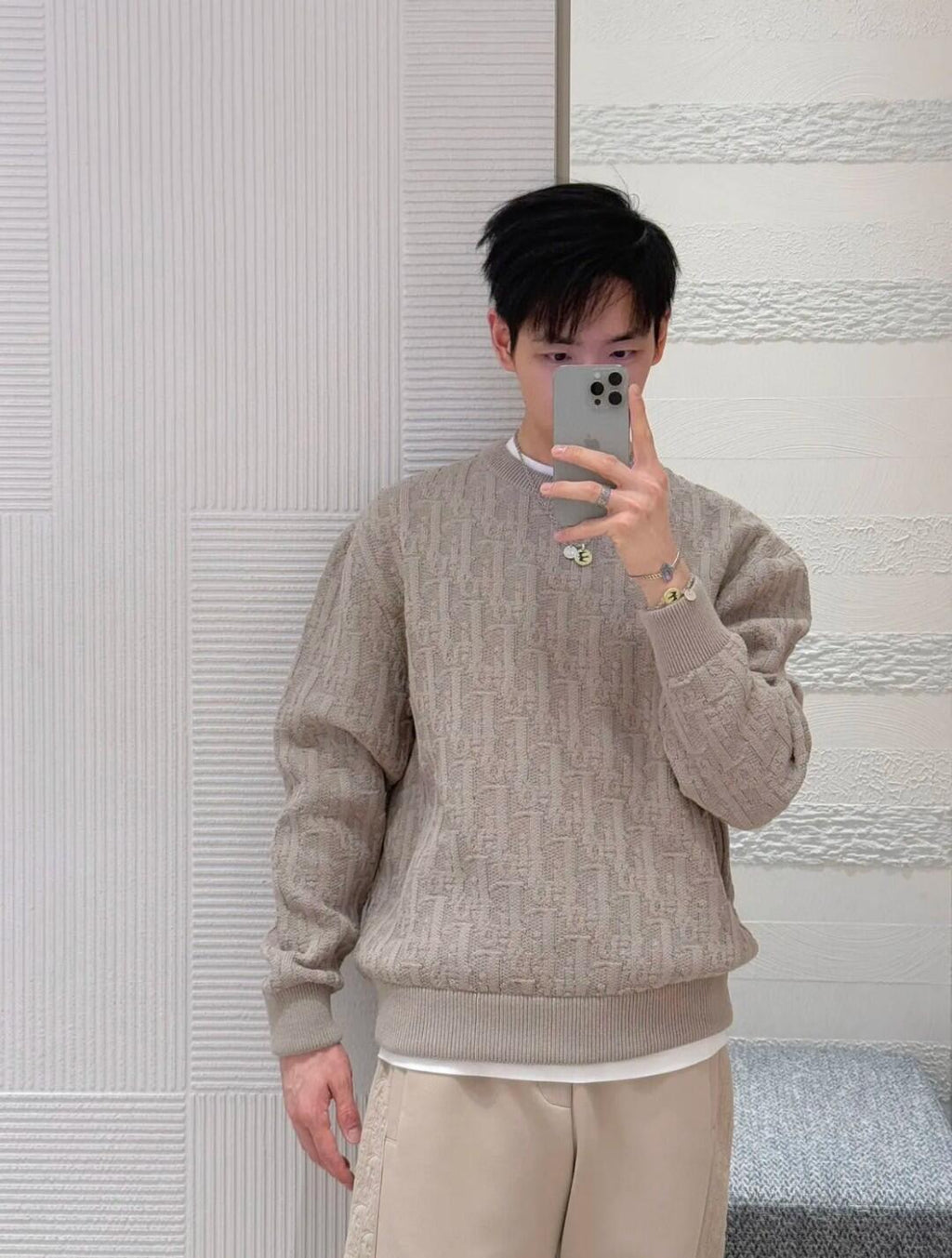 2026 New GS-printed Jacquard sweater (25360-B40)