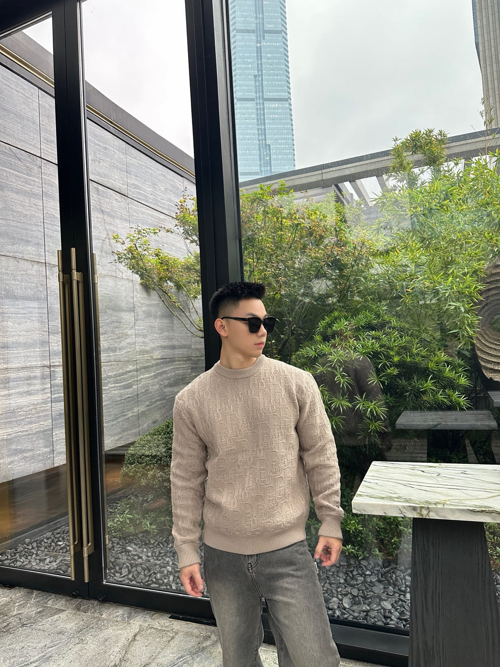 2026 New GS-printed Jacquard sweater (25360-B40)