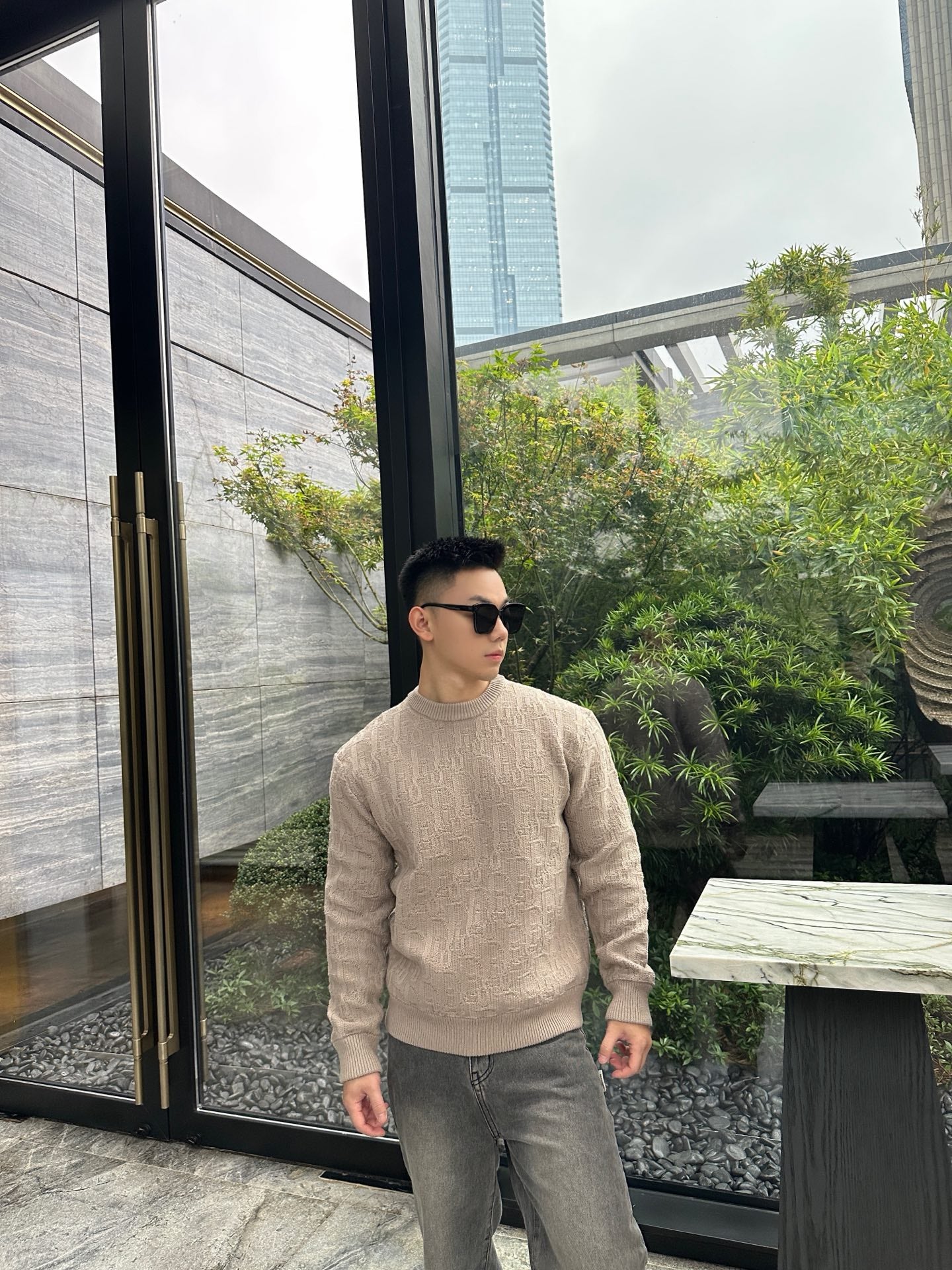 2026 New GS-printed Jacquard sweater (25360-B40)