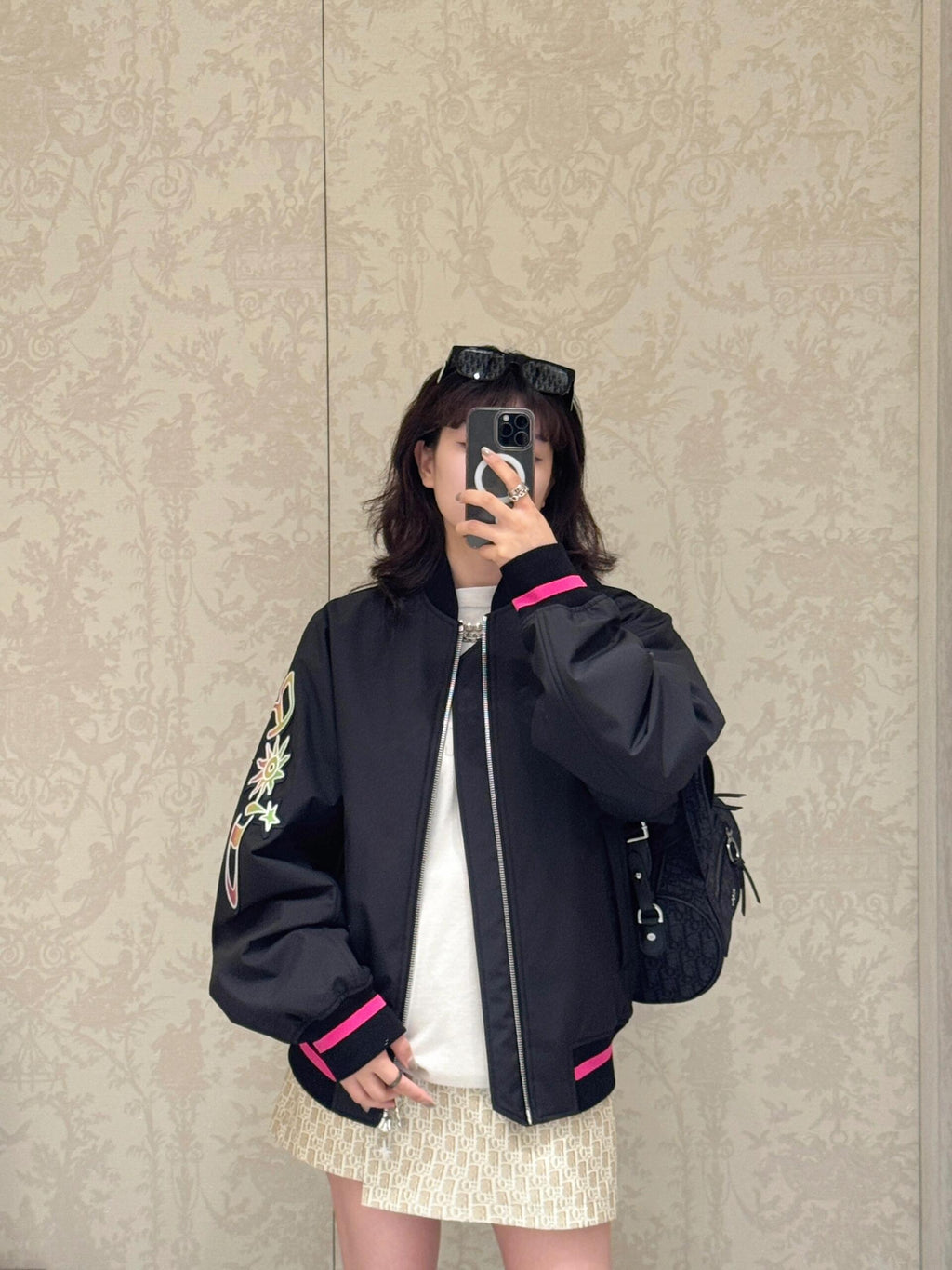 2026 New Release GS No. 47 Neon Pink Trim Baseball Jacket (BB702-C30)