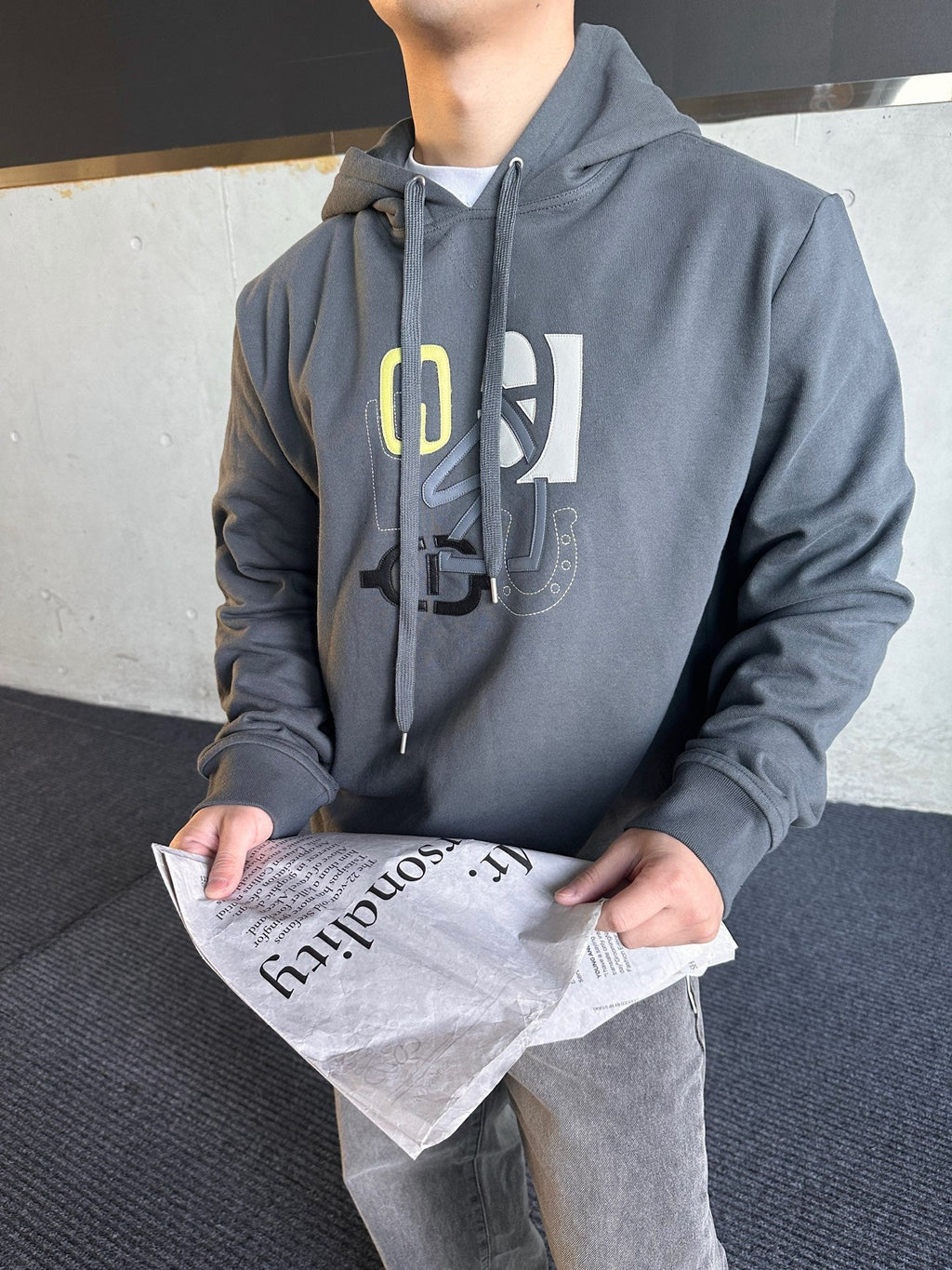 2026 New GS Patch Leather Hooded Sweatshirt (25350-B40)
