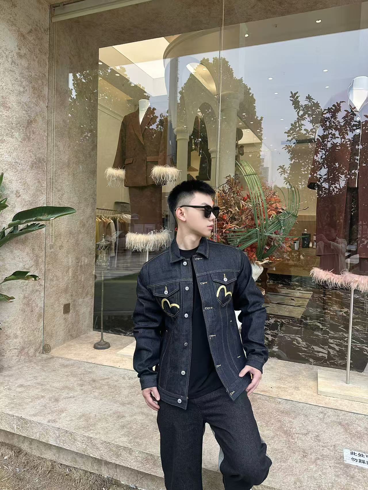 2026 New Arrival Ev Golden Dragon Embroidered Denim Jacket (25398
