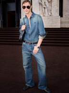 2026 New GS Embroidered Family Crest Denim Shirt (BB734-B40)
