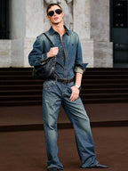 2026 New GS Embroidered Family Crest Denim Shirt (BB734-B40)
