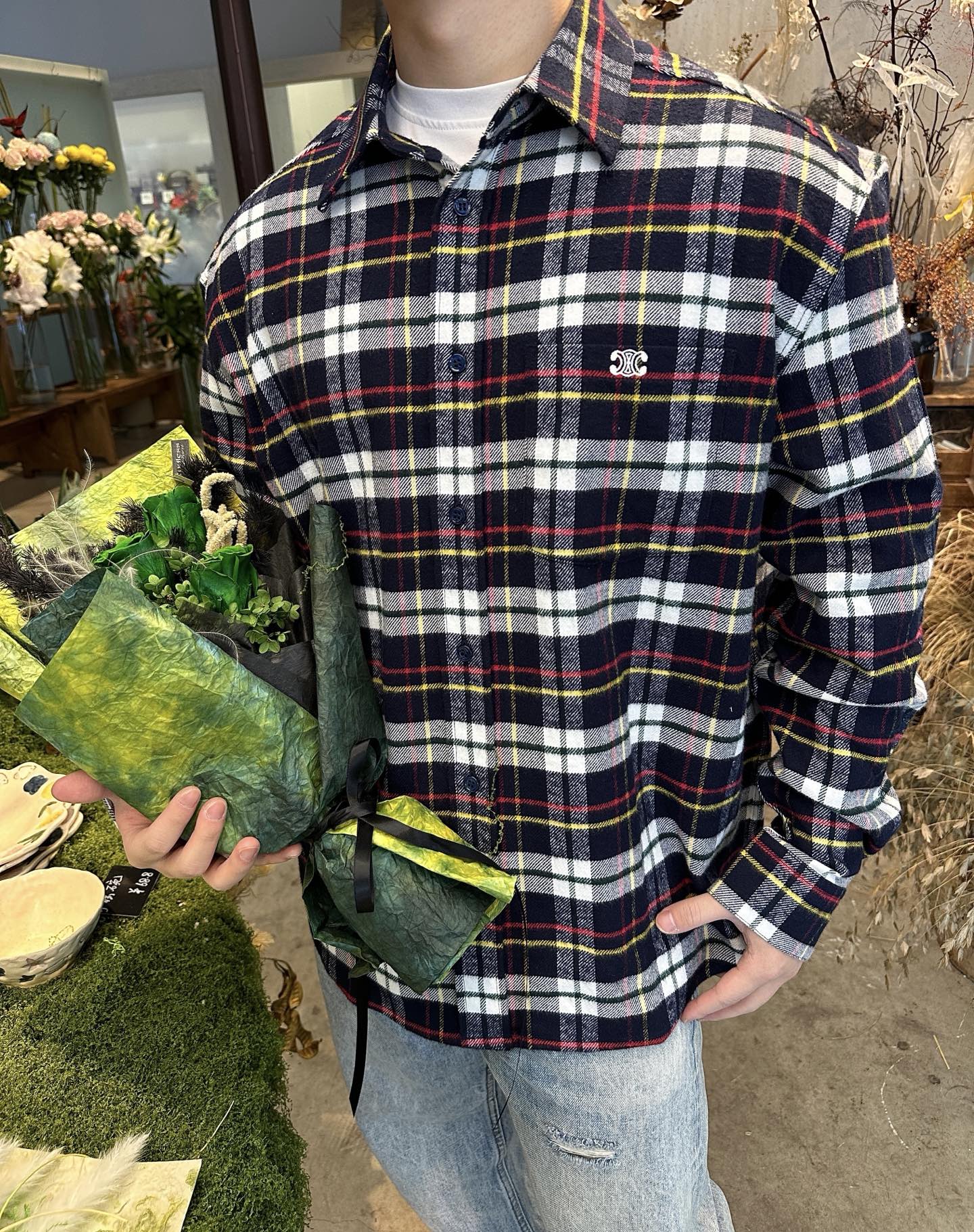 2026 New GS Logo Check Shirt (BB742-B40)