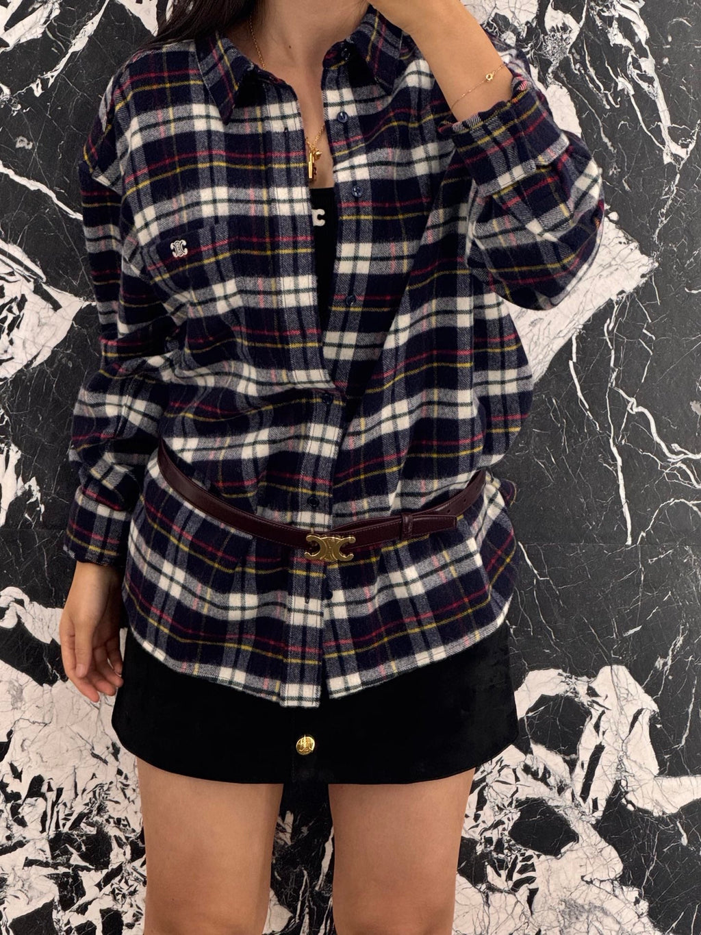 2026 New GS Logo Check Shirt (BB742-B40)