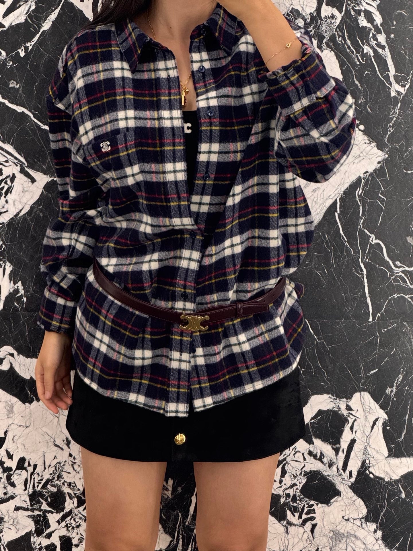 2026 New GS Logo Check Shirt (BB742-B40)