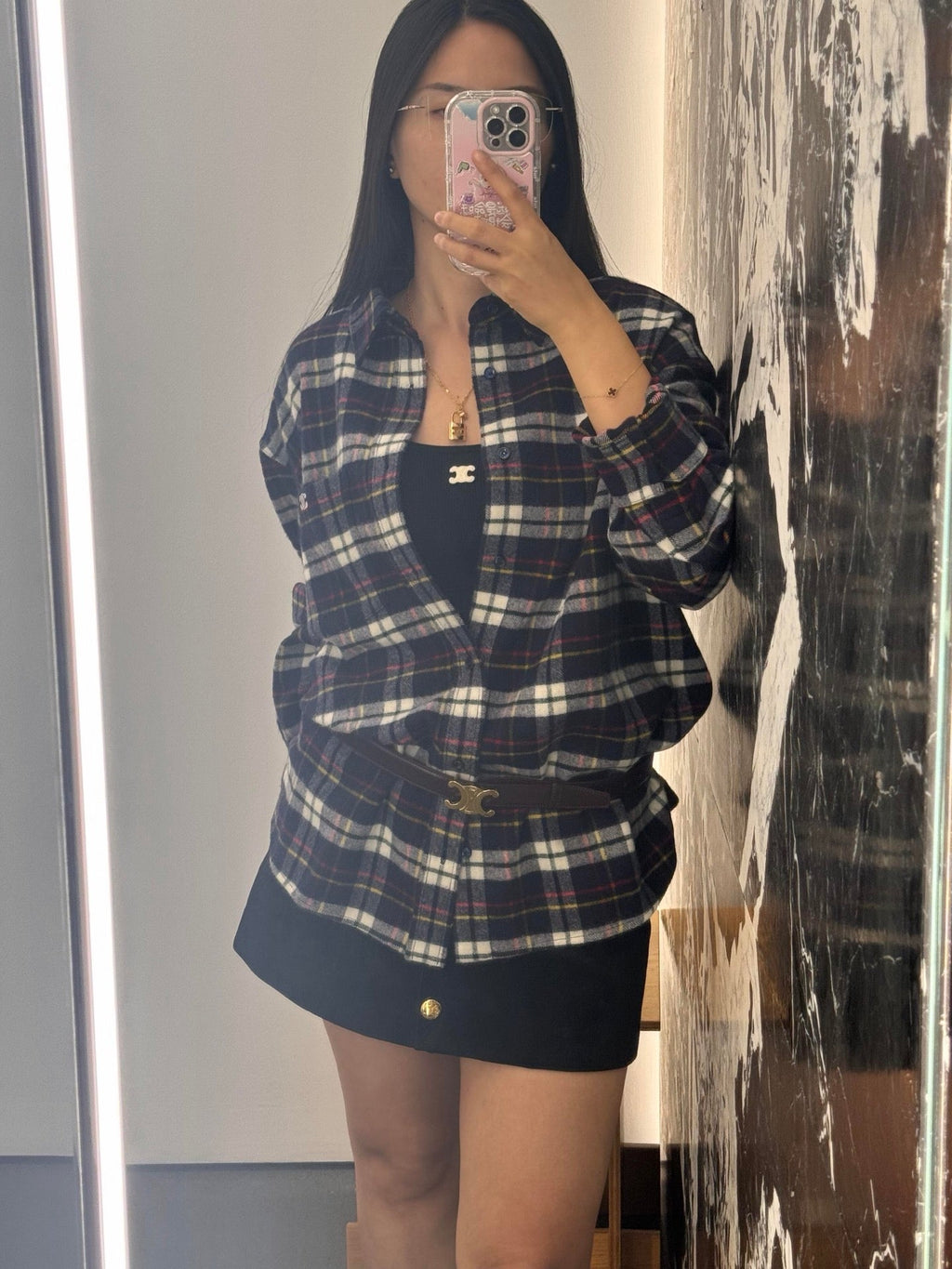 2026 New GS Logo Check Shirt (BB742-B40)