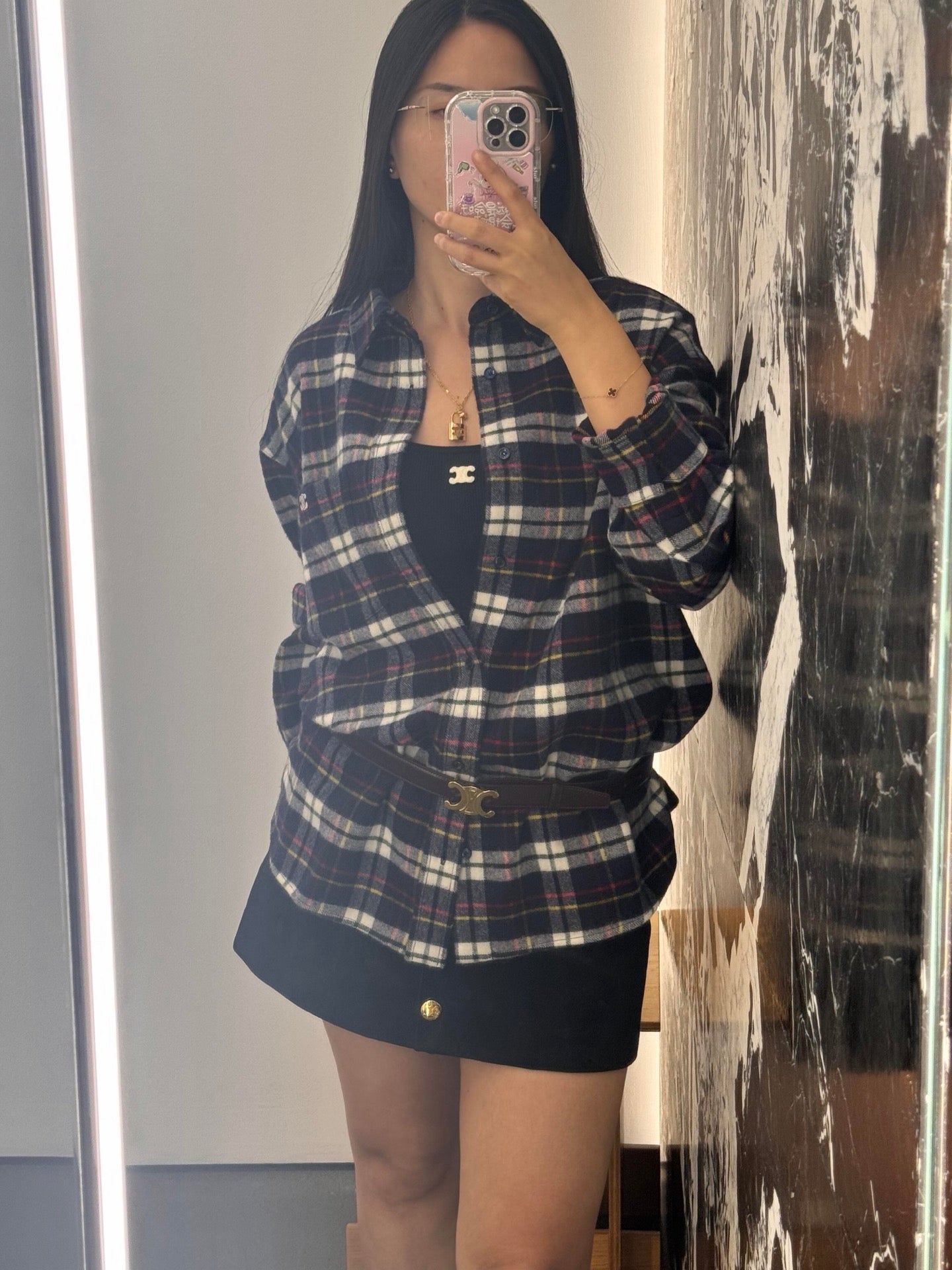 2026 New GS Logo Check Shirt (BB742-B40)