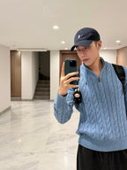 2026 New GS Decorative Knot Zip Knit Sweater (CC919-B30)