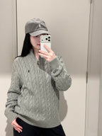 2026 New GS Decorative Knot Zip Knit Sweater (CC919-B30)