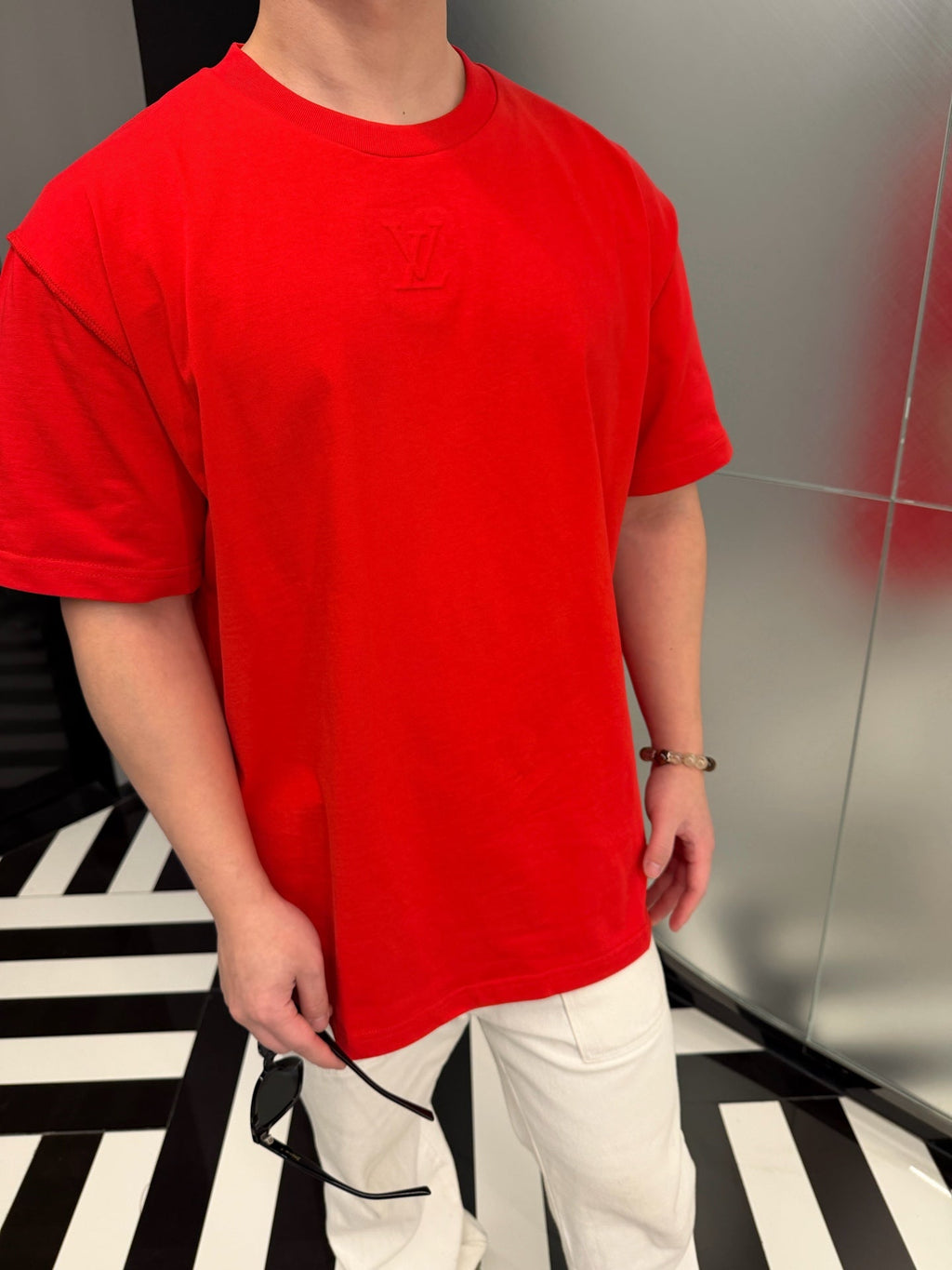 2026 New GS Logo Embossed T-Shirt (AA542-A10)