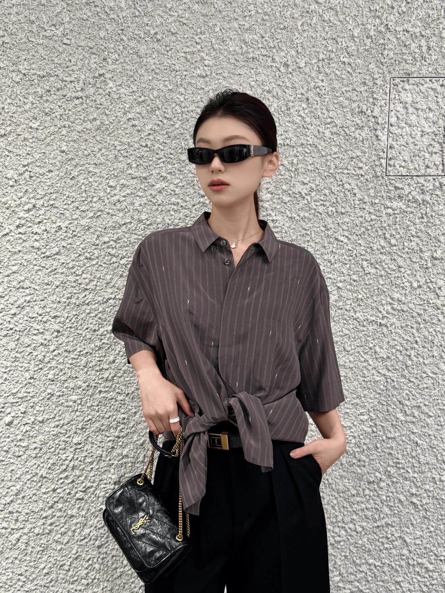 2026 New GS  Logo Jacquard Short-Sleeve Shirt (AA549-A80)